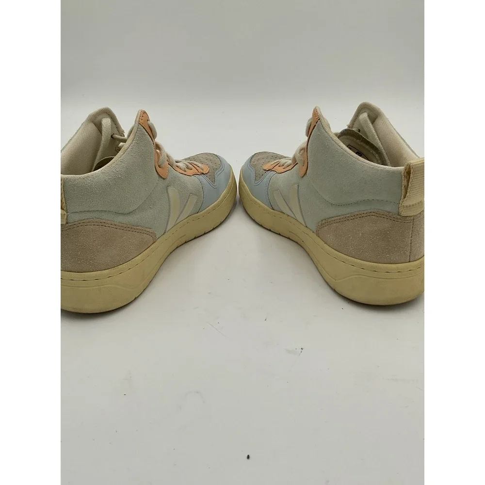 VEJA V-15 Shoes Women 7.5 Multicolor Soft Leather High Top Lace Up Retro Sneaker